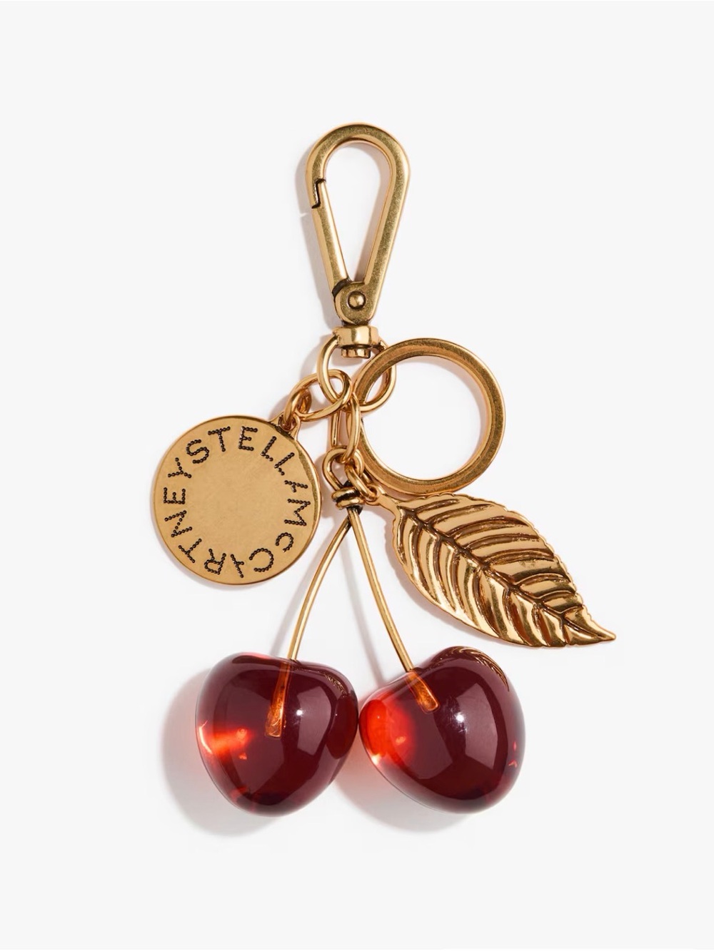 Stella McCartney Bright Red Stella Mesh Zip Pouch with Cherry 🍒 Charm - Picture 3 of 9